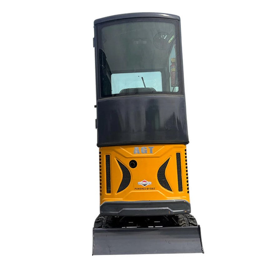 1 Ton, B&S Engine Mini Small Cab Excavator w/ Hydraulic Thumb & Swing Boom | AGT-DM13-C